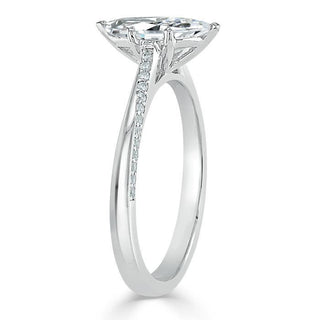 1.0 CT Marquise Cut Solitaire Moissanite Engagement Ring - crownmoissanite