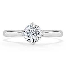 0.75 CT Round Cut Solitaire Moissanite Engagement Ring - crownmoissanite