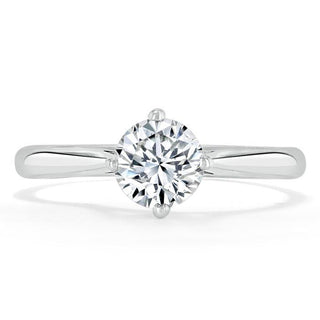 0.75 CT Round Shaped Moissanite Solitaire Engagement Ring - crownmoissanite