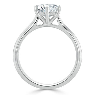 0.75 CT Round Cut Solitaire Moissanite Engagement Ring - crownmoissanite