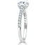 1.0 CT Asscher Cut Solitaire Pave Setting Moissanite Engagement Ring - crownmoissanite