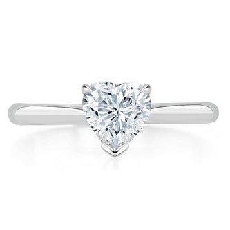 1.0 CT Heart Cut Solitaire Moissanite Engagement Ring - crownmoissanite