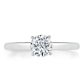 0.75 CT Round Cut Solitaire Moissanite Engagement Ring - crownmoissanite