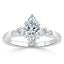 0.75 CT Marquise Shaped Moissanite Three Stones Engagement Ring - crownmoissanite