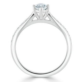 1.0 CT Marquise Shaped Moissanite Solitaire Engagement Ring - crownmoissanite