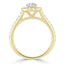 1.0 CT Oval Cut Halo Pave Moissanite Engagement Ring - crownmoissanite