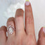 0.70 CT Oval Moissanite Halo & Pave Engagement Ring