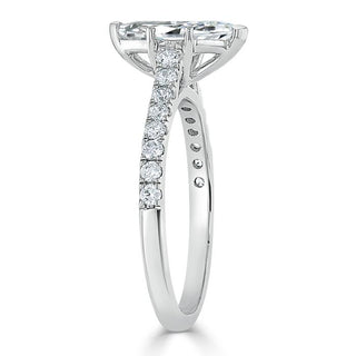 1.0 CT Marquise Cut Solitaire Pave Moissanite Engagement Ring - crownmoissanite