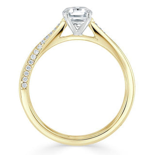 0.75 CT Asscher Cut Solitaire Moissanite Engagement Ring - crownmoissanite