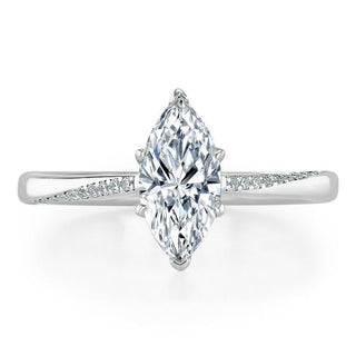 1.0 CT Marquise Cut Solitaire Moissanite Engagement Ring - crownmoissanite