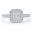 1.05 CT Asscher Cut Halo Pave Setting Moissanite Engagement Ring - crownmoissanite