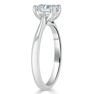 1.0 CT Asscher Shaped Moissanite Solitaire Engagement Ring - crownmoissanite