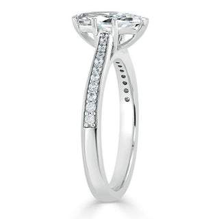 1.0 CT Marquise Shaped Moissanite Solitaire Engagement Ring - crownmoissanite