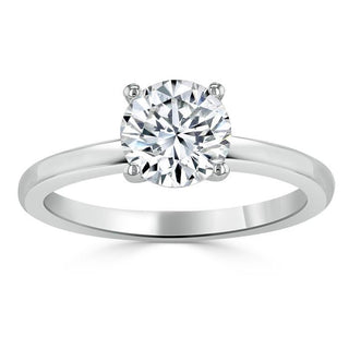 0.75 CT Round Cut Solitaire Moissanite Engagement Ring - crownmoissanite