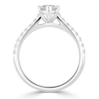 1.0 CT Marquise Shaped Moissanite Solitaire Engagement Ring - crownmoissanite