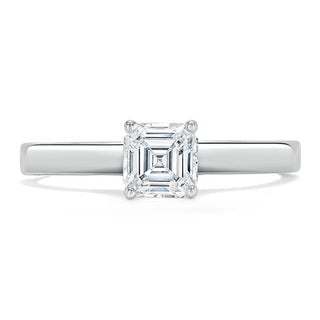 1.0 CT Asscher Cut Solitaire Moissanite Engagement Ring - crownmoissanite