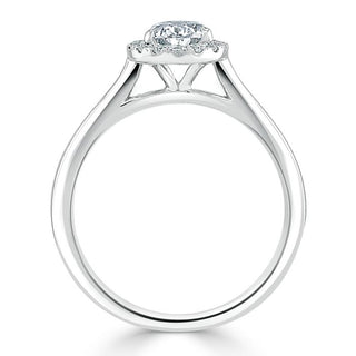 1.0 CT Pear Shaped Moissanite Halo Engagement Ring - crownmoissanite