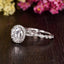 1.50 CT Oval Shaped Moissanite Halo Bridal Ring Set - crownmoissanite