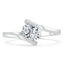0.75 CT Oval Cut Solitaire Bypass Setting Moissanite Engagement Ring - crownmoissanite