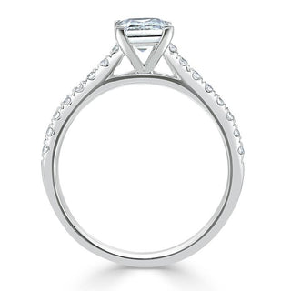 1.0 CT Princess Shaped Moissanite Solitaire Engagement Ring - crownmoissanite