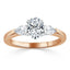 0.75 CT Oval Shaped Moissanite Three Stones Engagement Ring - crownmoissanite