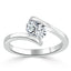 0.75 CT Oval Cut Solitaire Bypass Setting Moissanite Engagement Ring - crownmoissanite