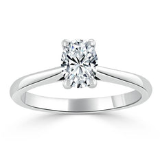 0.75 CT Oval Shape Moissanite Solitaire Engagement Ring - crownmoissanite
