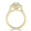 0.75 CT Round Shaped Moissanite Double Halo Engagement Ring - crownmoissanite