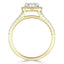 1.0 CT Heart Shaped Moissanite Halo & Split Shank Engagement Ring - crownmoissanite