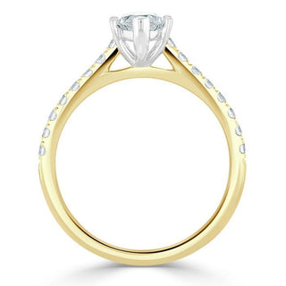 1.0 CT Marquise Cut Solitaire Pave Moissanite Engagement Ring - crownmoissanite