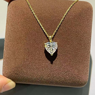 1.0 TCW Heart Moissanite Diamond Solitaire Necklace - crownmoissanite