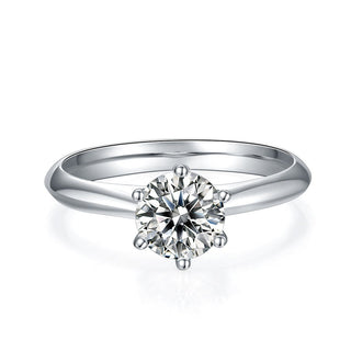 1.0 CT Round Shaped Moissanite Solitaire Engagement Ring - crownmoissanite