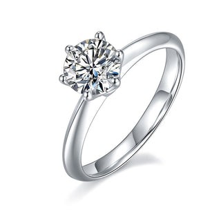 1.0 CT Round Shaped Moissanite Solitaire Engagement Ring - crownmoissanite