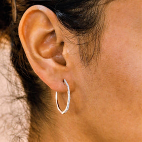 0.40 TCW Round Moissanite Diamond Hoop Earrings - crownmoissanite