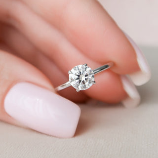 1.0 CT Round Hidden Halo Moissanite Engagement Ring - crownmoissanite