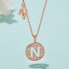 Customized "N" Letter Moissanite Diamond Necklace - crownmoissanite