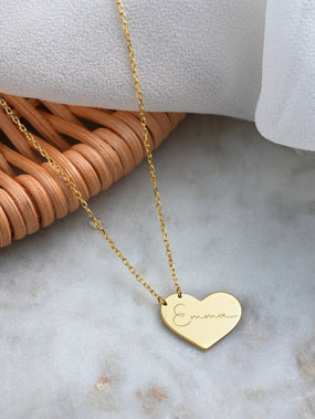 Personalized Heart Shaped Necklace for Her - crownmoissanite