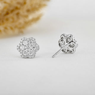 1.22 TCW Round Moissanite Diamond Stud Earrings - crownmoissanite