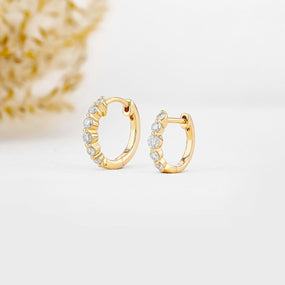 0.25 TCW-0.34 TCW Round Moissanite Diamond Hoop Earrings - crownmoissanite