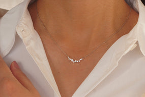 0.50 TCW Round Moissanite Diamond Dainty Necklace - crownmoissanite