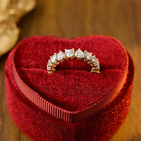 3.0 TCW Heart Moissanite Diamond Full Eternity Wedding Band - crownmoissanite