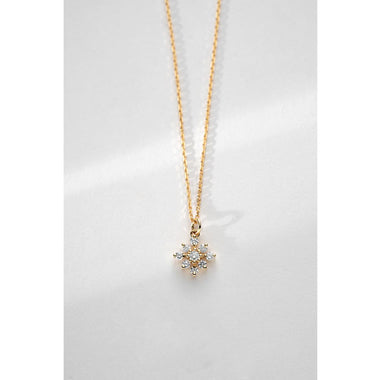 0.20 TCW Round Moissanite Diamond Snowflake Necklace - crownmoissanite