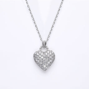 1.20 TCW Round Moissanite Diamond Heart Pendant Necklace - crownmoissanite