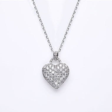 1.20 TCW Round Moissanite Diamond Heart Pendant Necklace - crownmoissanite