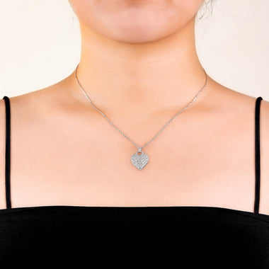 1.20 TCW Round Moissanite Diamond Heart Pendant Necklace - crownmoissanite