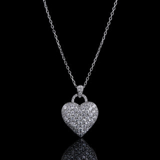 1.20 TCW Round Moissanite Diamond Heart Pendant Necklace - crownmoissanite