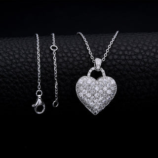 1.20 TCW Round Moissanite Diamond Heart Pendant Necklace - crownmoissanite