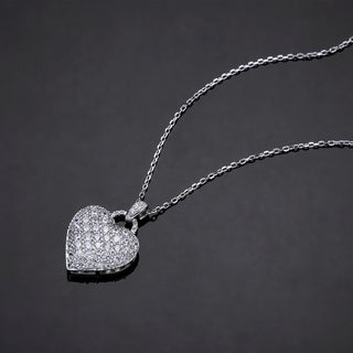 1.20 TCW Round Moissanite Diamond Heart Pendant Necklace - crownmoissanite