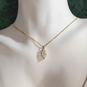 0.80 TCW Marquise Moissanite Diamond Solitaire Necklace - crownmoissanite