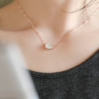 3.0 CT Pear Moissanite Diamond Solitaire Necklace - crownmoissanite